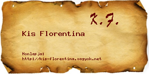 Kis Florentina névjegykártya